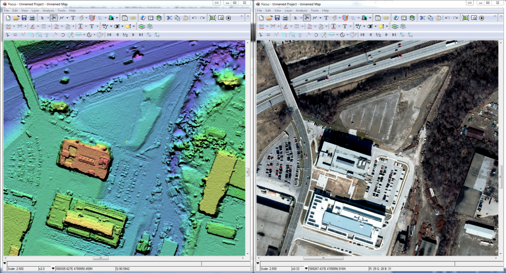 Figure 1 - Digital Elevation Model Created with Geomatica over Hamilton, Canada using Stereo Overlapping imagery