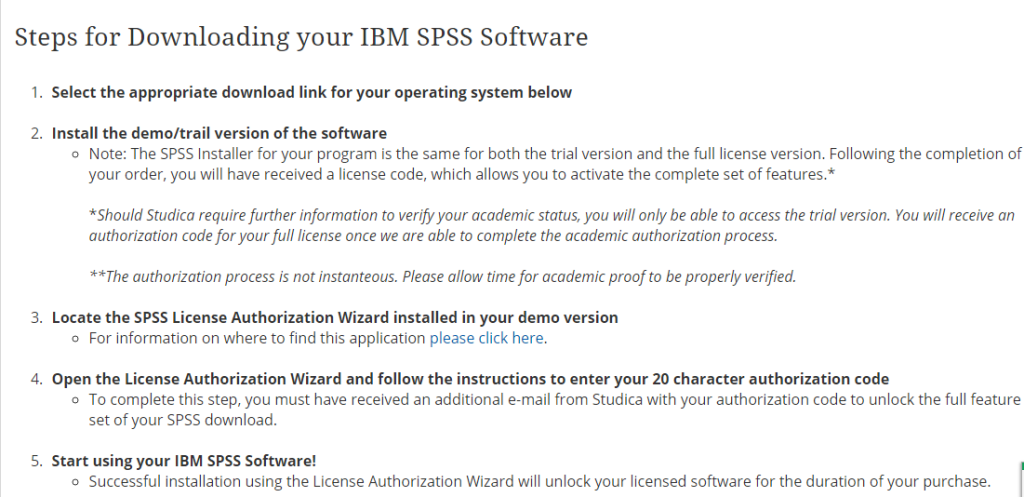 IBM SPSS Download Instructions