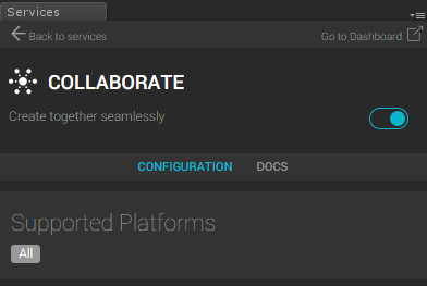 Unity Collaborate Configuration