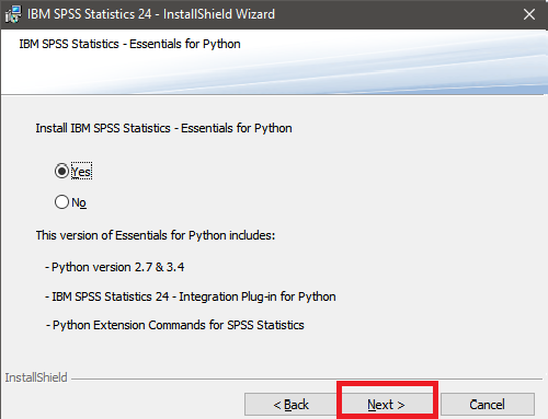 Install IBM SPSS Python Essentials