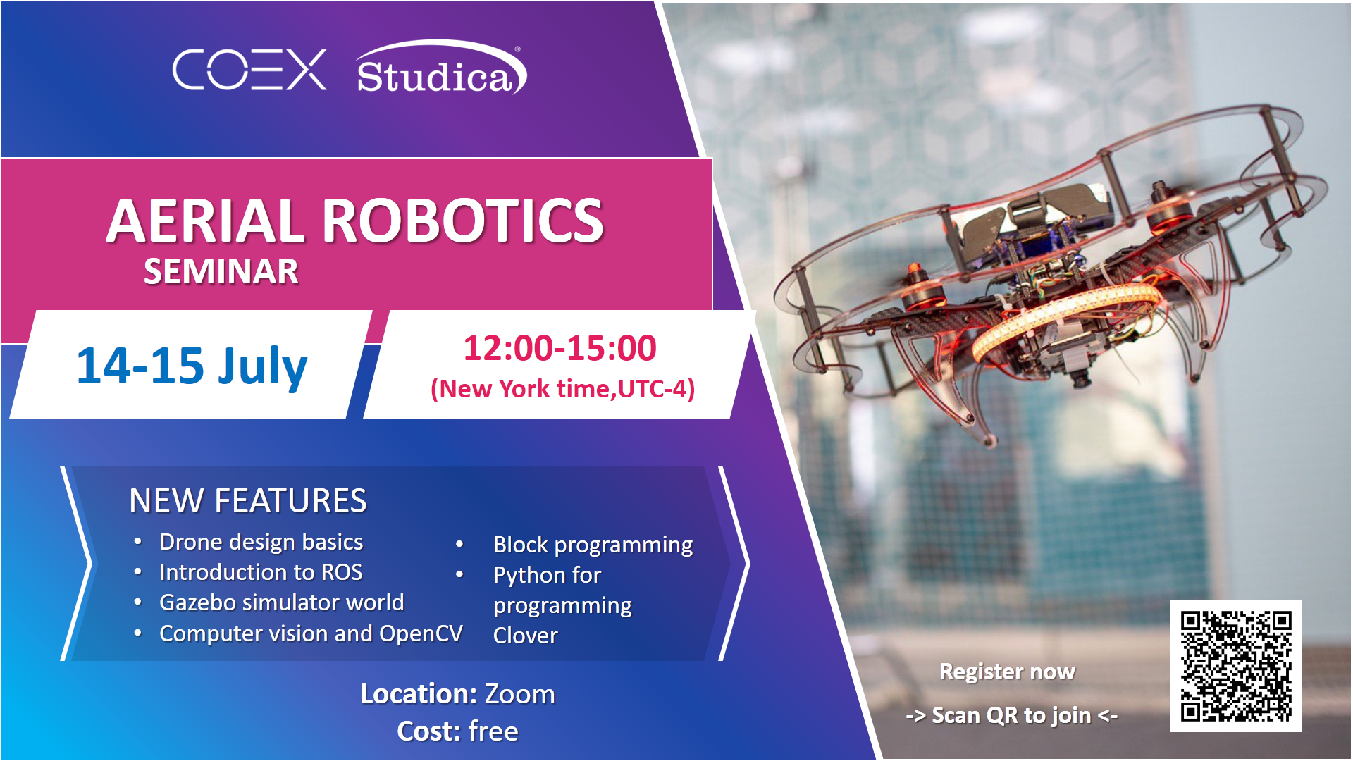 “Intro to Autonomous Drones” (Free) Seminar