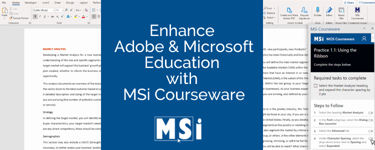 Enhance Adobe and Microsoft Education with MSi Courseware