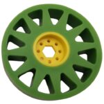 100mm Flex Wheel, 35A, 25mm wide, 1/2" Inner Hex, Green