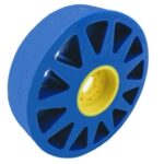 100mm Flex Wheel, 50A, 25mm wide, 1/2" Inner Hex, Blue