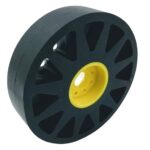  100mm Flex Wheel, 60A, 25mm wide, 1/2" Inner Hex, Black