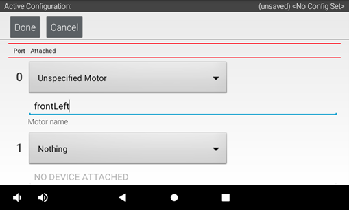 Assigning Motors to Ports Step 2