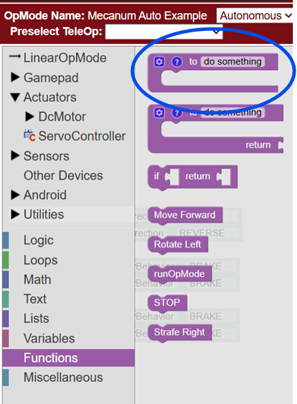Calling Functions Where to access function blocks