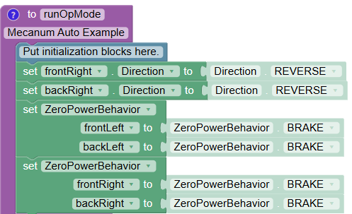 Initialization Setting Motor Behavior