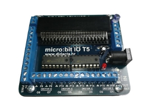 Picture of micro:bit IO T5 board - ( 8x OUTPUT, 6x INPUT) - INPUT signal to 5V