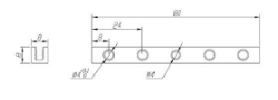 Picture of Makeblock Thread Drive Beam M4x80-Blue - (Pair)