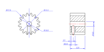 Picture of Makeblock Gear 16T-Blue