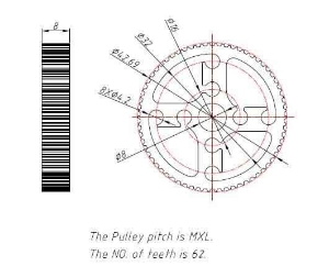 Picture of Makeblock Timing Pulley 62T-Blue - 4 Pack