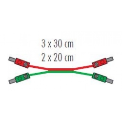 Picture of 147264: Polybag w. 3x300mm+2x200mm cable w. mount. flat plugs