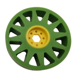 Picture of 100mm Flex Wheel, 35A, 25mm wide, 1/2" Inner Hex, Green