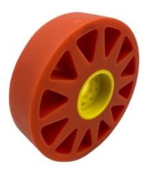 Picture of 100mm Flex Wheel, 40A, 25mm wide, 1/2" Inner Hex, Orange