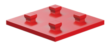 Picture of Mounting plate 30x30, red