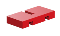 Picture of Building plate 15x30x5 with 3 grooves, red