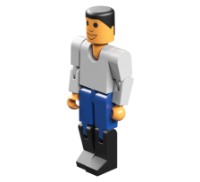 Picture of Bag with figure, blue/white