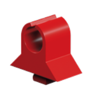 Picture of Reed contact and cable clamp, red