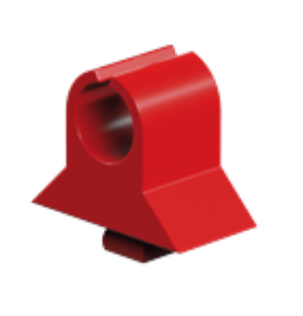 Picture of Reed contact and cable clamp, red