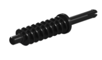 Picture of Clip axle with worm m=1, black