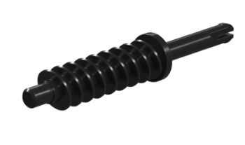 Picture of Clip axle with worm m=1, black
