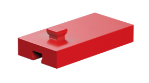 Picture of Building block 15x30x5 with groove and pin, red