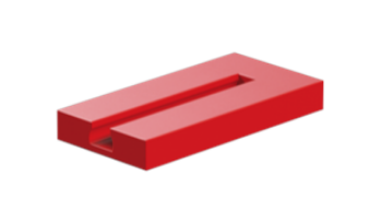 Picture of Building plate 15x30x3.75 with groove, red