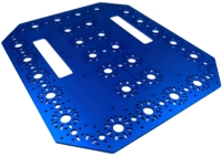 A Robot Base Plate in blue for robotics design