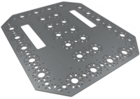 A Robot Base Plate in silver for robotics design