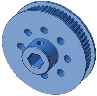 60 Tooth GT2-6mm Timing Belt Hex-Shaft Pulley