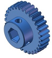 30 Tooth Hex-Shaft Gear