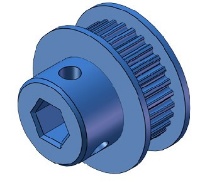 30 Tooth GT2-6mm Timing Belt Hex-Shaft Pulley