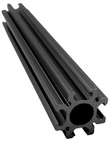 A 48mm T-Slot Extrusion in black for robotics design