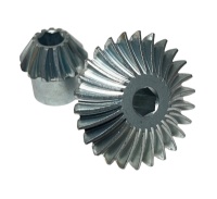 13 and 26 Tooth Hex-Shaft Helical Bevel Gear Set