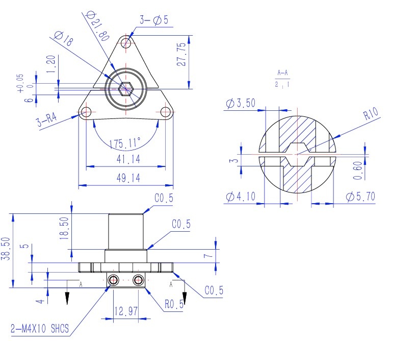 76291H-1-1-Motor-6mm-Hex-Shaft-Kit-CAD Drawing